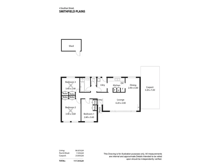 Floorplan of Homely house listing, 4 Southan Street, Smithfield Plains SA 5114