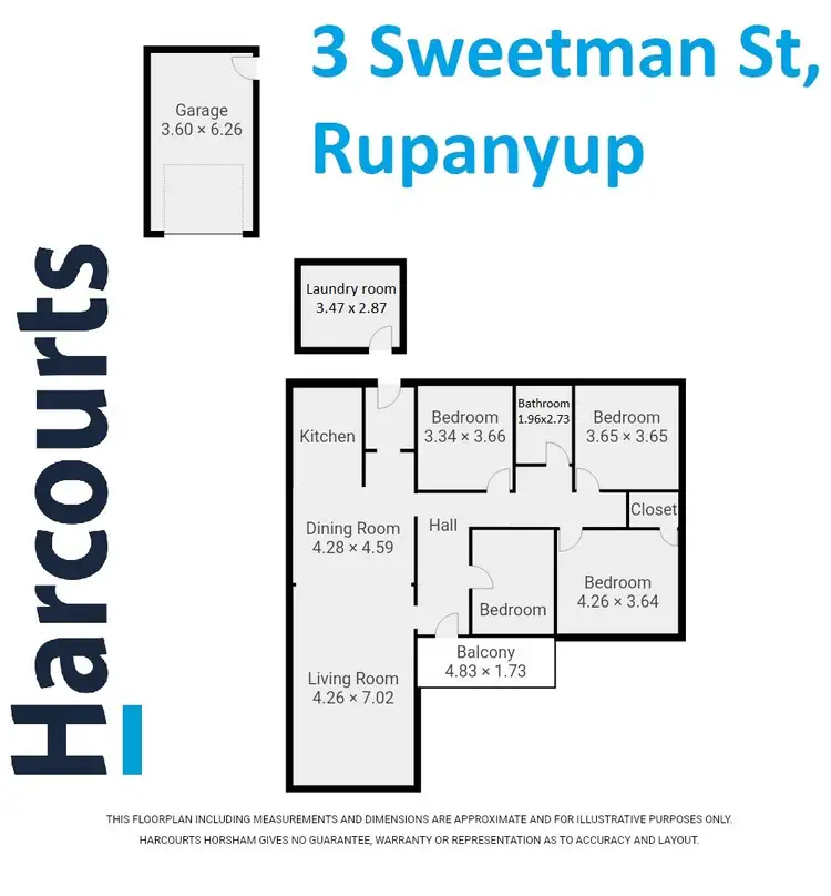 Floorplan of Homely house listing, 3 Sweetman Street, Rupanyup VIC 3388