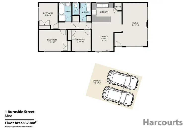 Floorplan of Homely house listing, 1 Burnside Street, Moe VIC 3825