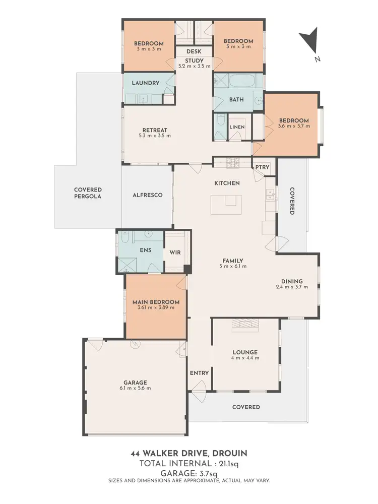 Floorplan of Homely house listing, 44 Walker Drive, Drouin VIC 3818