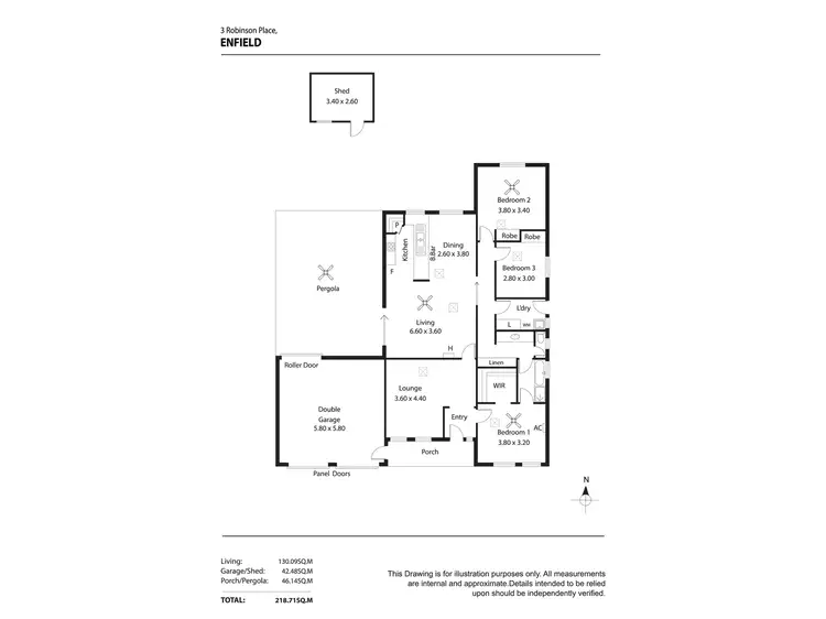 Floorplan of Homely house listing, 3 Robinson Place, Enfield SA 5085