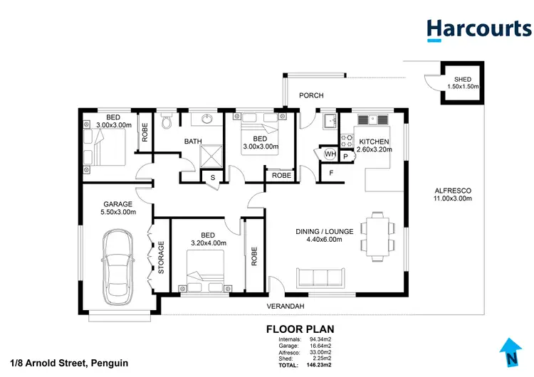 Floorplan of Homely unit listing, 1/8 Arnold Street, Penguin TAS 7316