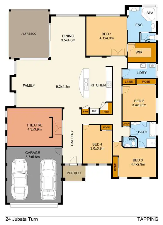 Floorplan of Homely house listing, 24 Jubata Turn, Tapping WA 6065