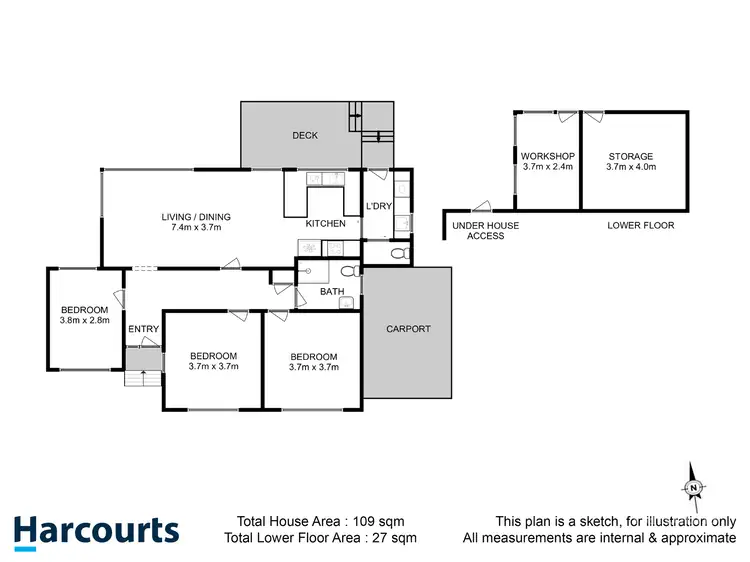 Floorplan of Homely house listing, 14 Sunnyside Road, Lindisfarne TAS 7015