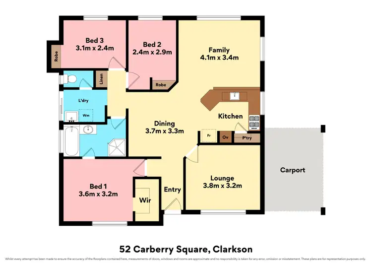 Floorplan of Homely house listing, 52 Carberry Square, Clarkson WA 6030