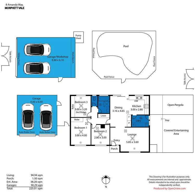 Floorplan of Homely house listing, 8 Amanda Way, Morphett Vale SA 5162