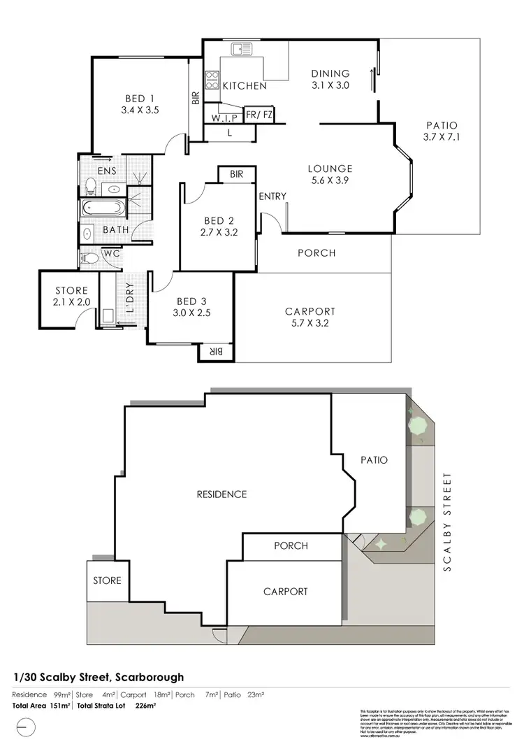 Floorplan of Homely villa listing, 1/30 Scalby Street, Scarborough WA 6019