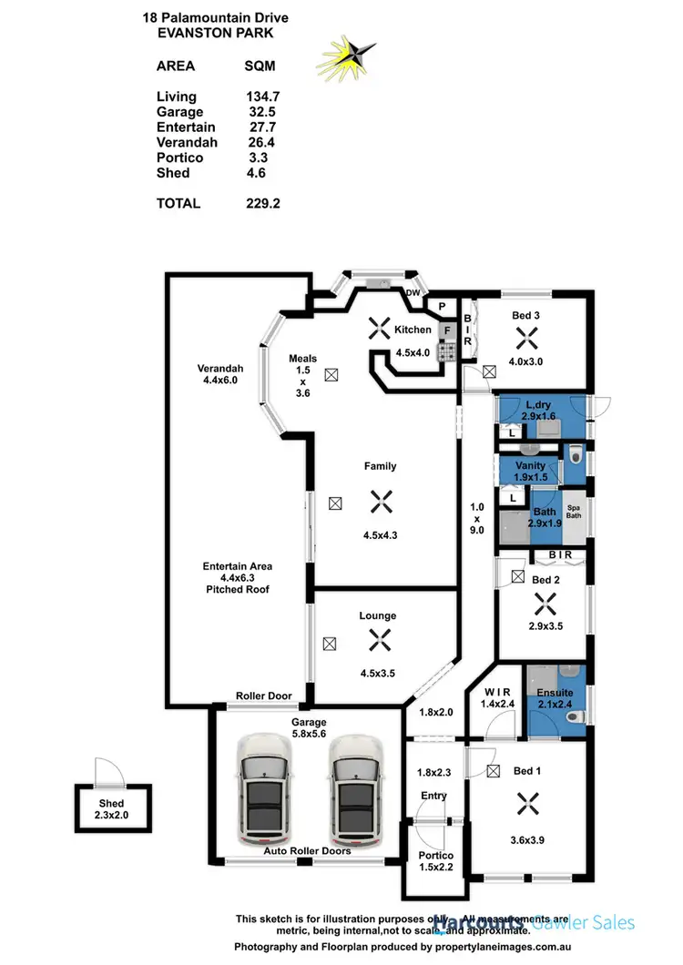Floorplan of Homely house listing, 18 Palamountain Drive, Evanston Park SA 5116