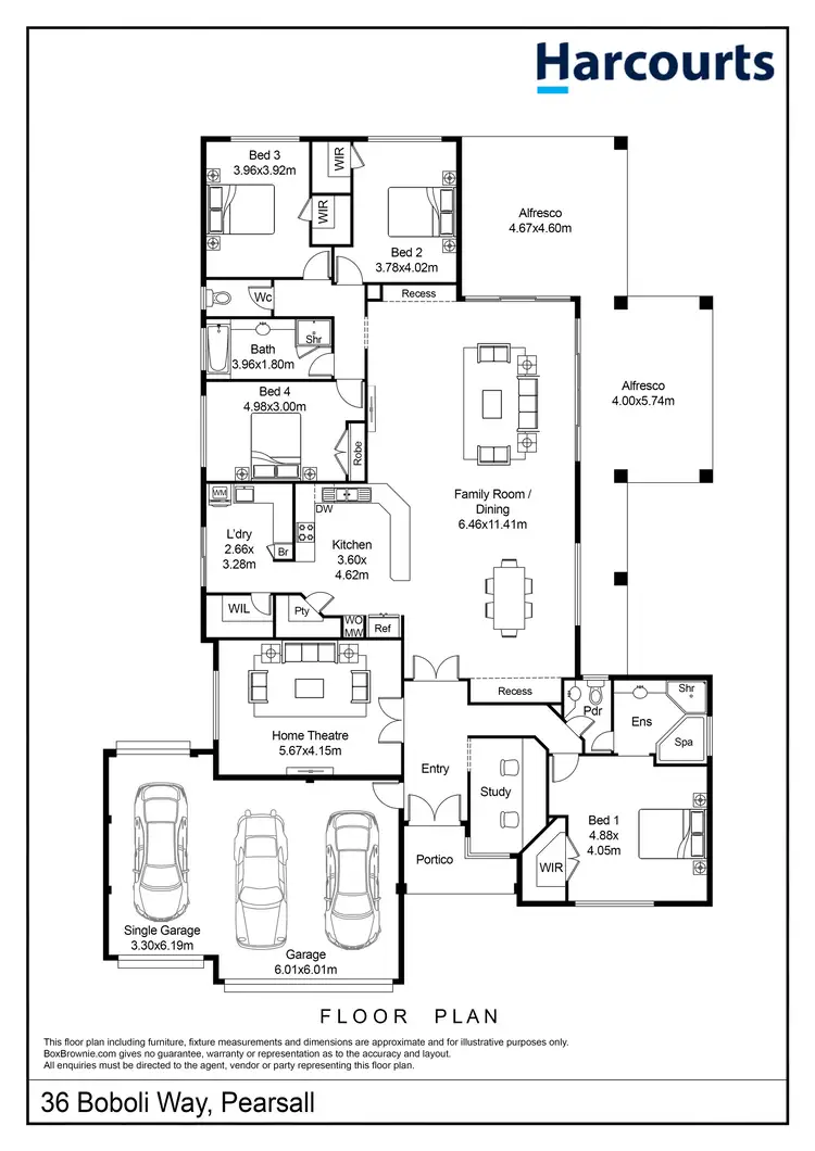 Floorplan of Homely house listing, 36 Boboli Way, Pearsall WA 6065