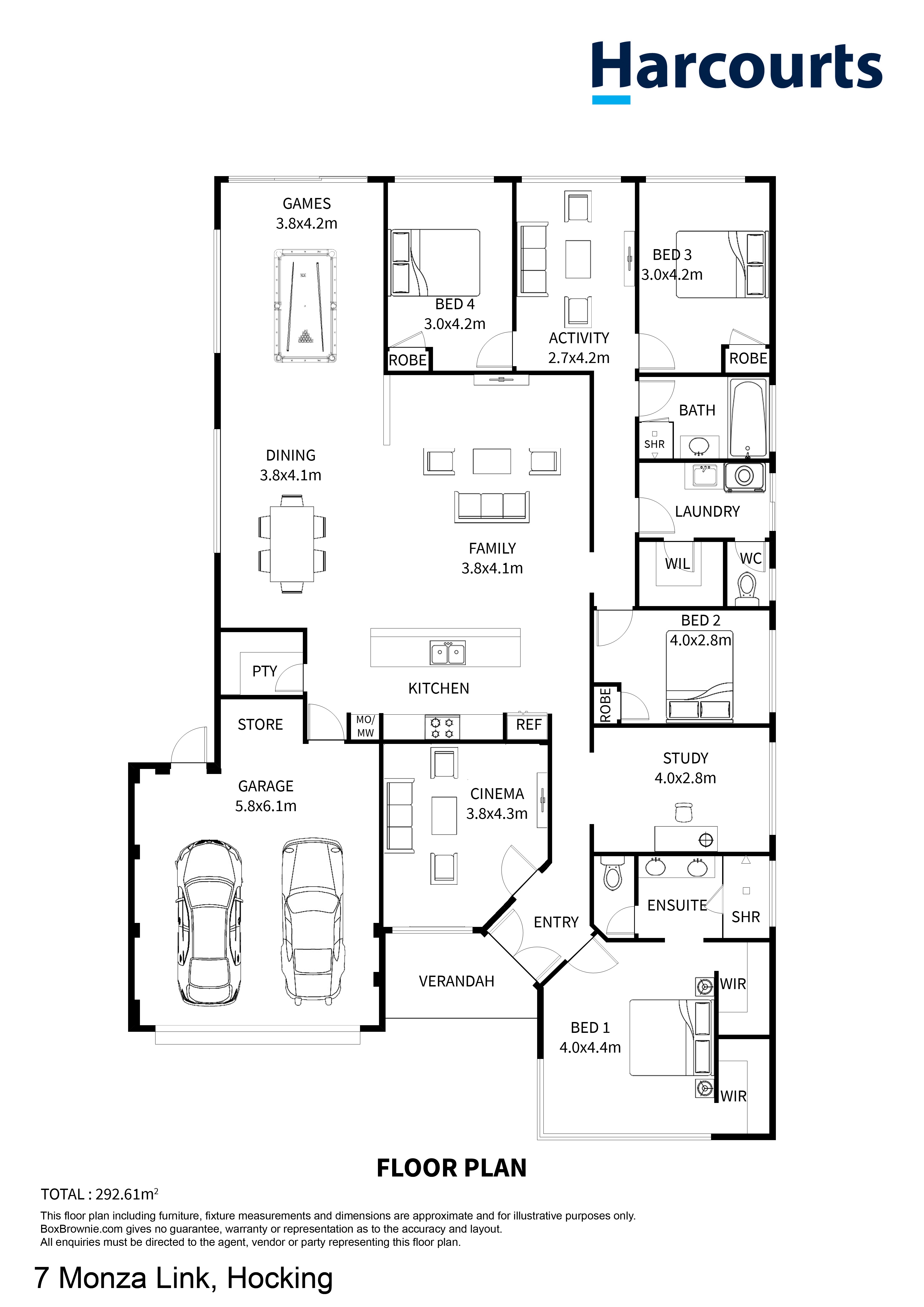 Floorplan of Homely house listing, 7 Monza Link, Hocking WA 6065