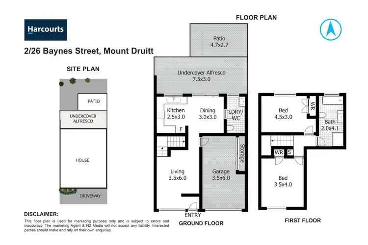 Floorplan of Homely townhouse listing, 2/26 Baynes Street, Mount Druitt NSW 2770