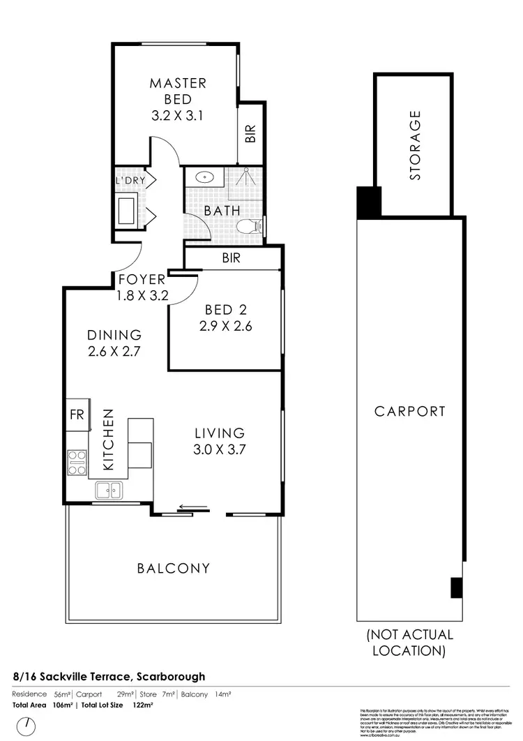 Floorplan of Homely apartment listing, 8/16 Sackville Terrace, Scarborough WA 6019