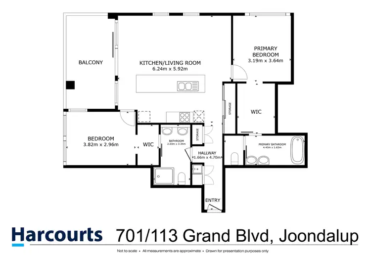 Floorplan of Homely apartment listing, 701/113 Grand Boulevard, Joondalup WA 6027