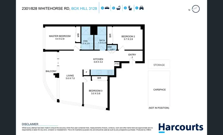 Floorplan of Homely apartment listing, 2301/828 Whitehorse Road, Box Hill VIC 3128