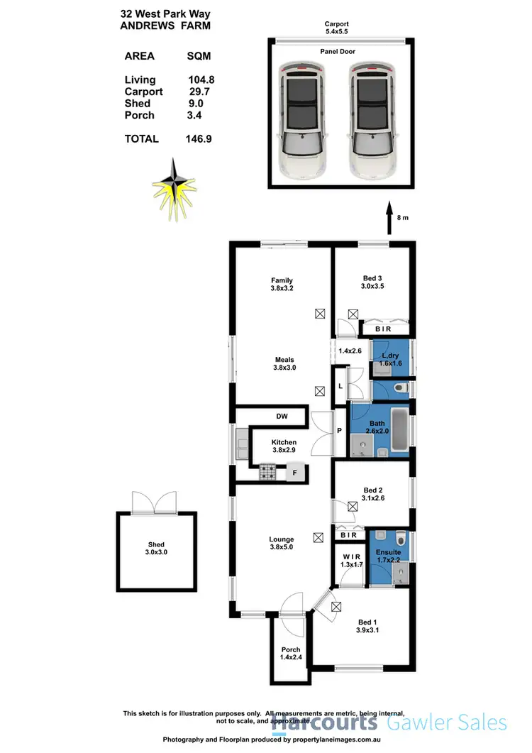 Floorplan of Homely house listing, 32 West Parkway, Andrews Farm SA 5114