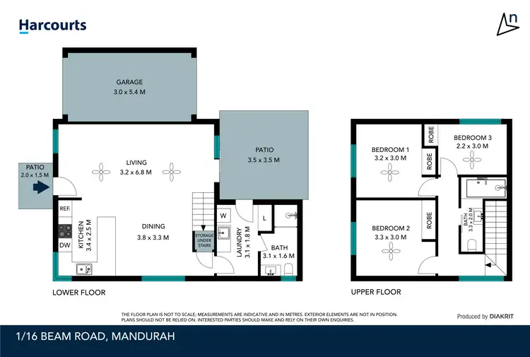 Floorplan of Homely unit listing, 1/16 Beam Road, Mandurah WA 6210