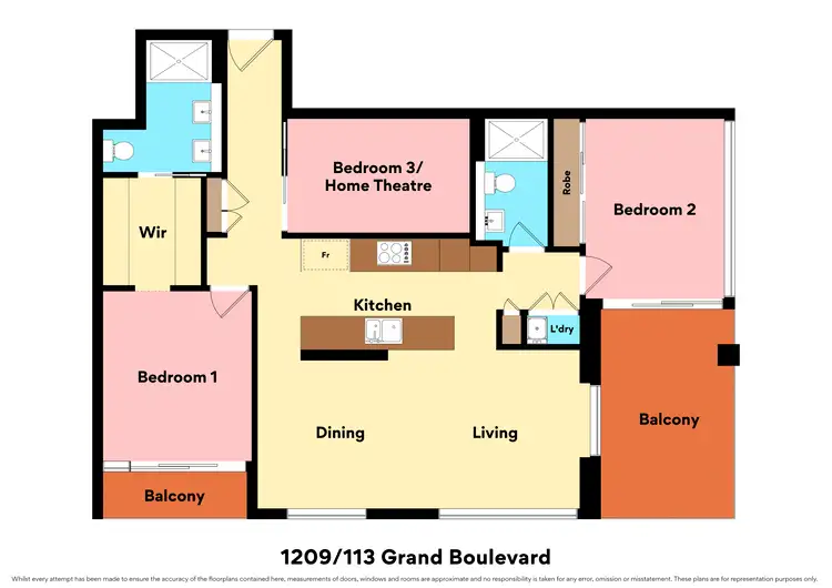 Floorplan of Homely apartment listing, 1209/113 Grand Boulevard, Joondalup WA 6027