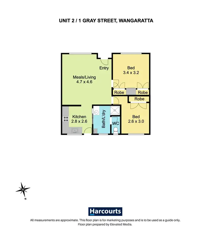 Floorplan of Homely unit listing, 2/1 Gray Street, Wangaratta VIC 3677