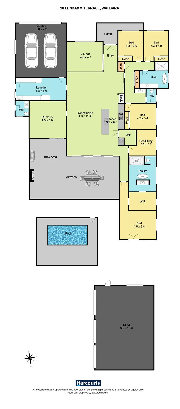 Floorplan of Homely house listing, 20 Lendamm Terrace, Wangaratta VIC 3677