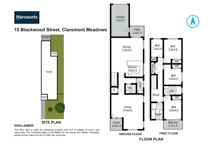 Floorplan of Homely townhouse listing, 15 Blackwood Street, Claremont Meadows NSW 2747
