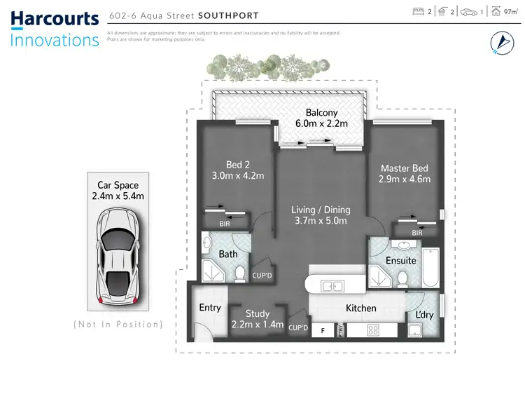 Floorplan of Homely unit listing, 602/6 Aqua Street, Southport QLD 4215