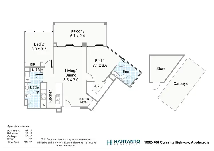 Floorplan of Homely apartment listing, 1002/908 Canning Highway, Applecross WA 6153