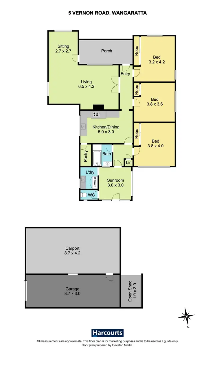 Floorplan of Homely house listing, 5 Vernon Road, Wangaratta VIC 3677