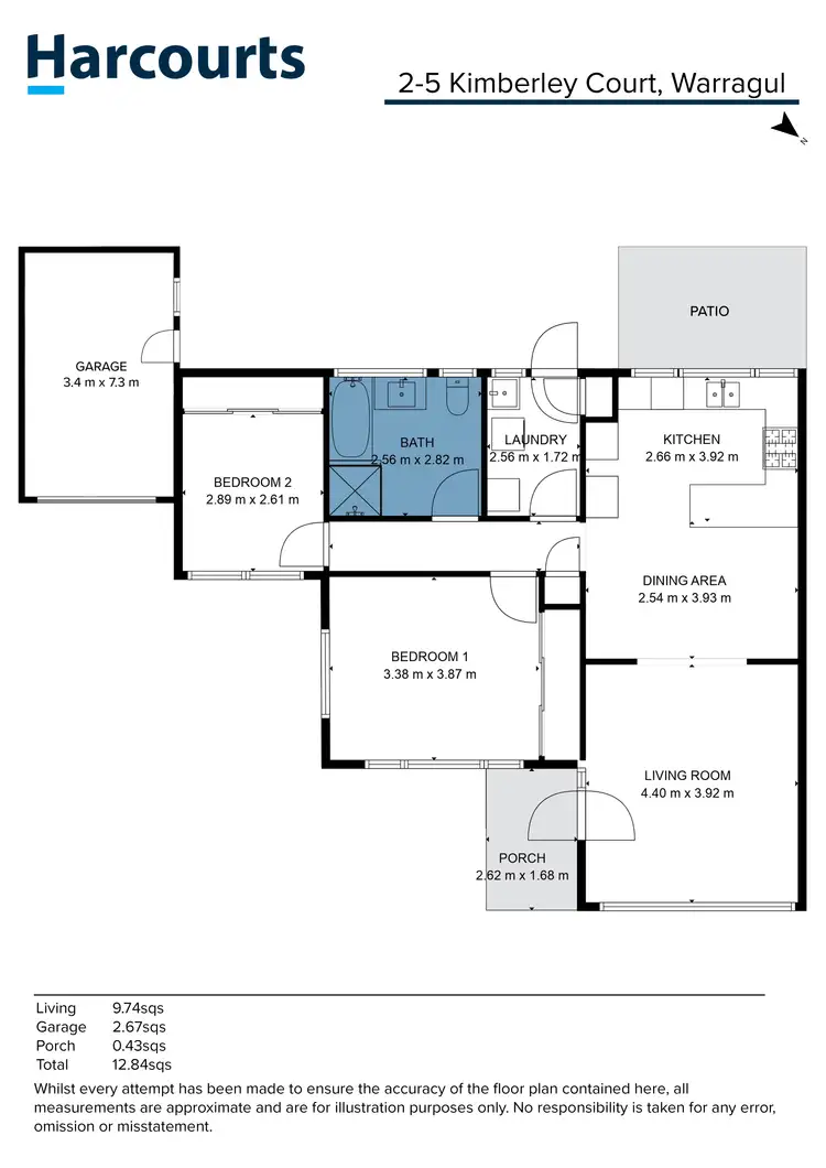 Floorplan of Homely unit listing, 2/5 Kimberley Court, Warragul VIC 3820