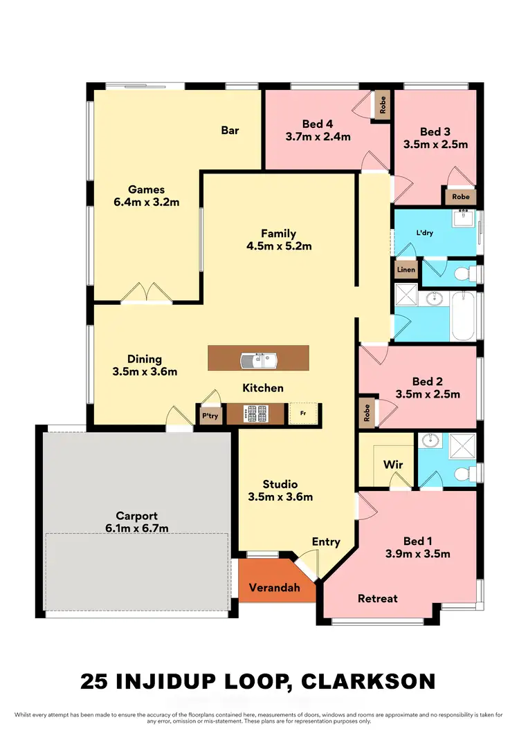 Floorplan of Homely house listing, 25 Injidup Loop, Clarkson WA 6030