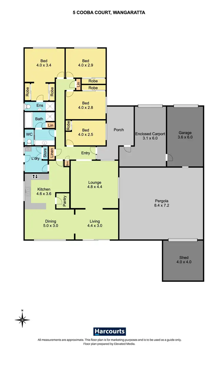 Floorplan of Homely house listing, 5 Cooba Court, Wangaratta VIC 3677