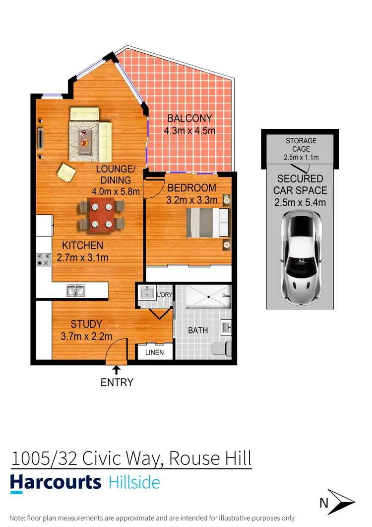 Floorplan of Homely apartment listing, 1005/32 Civic Way, Rouse Hill NSW 2155