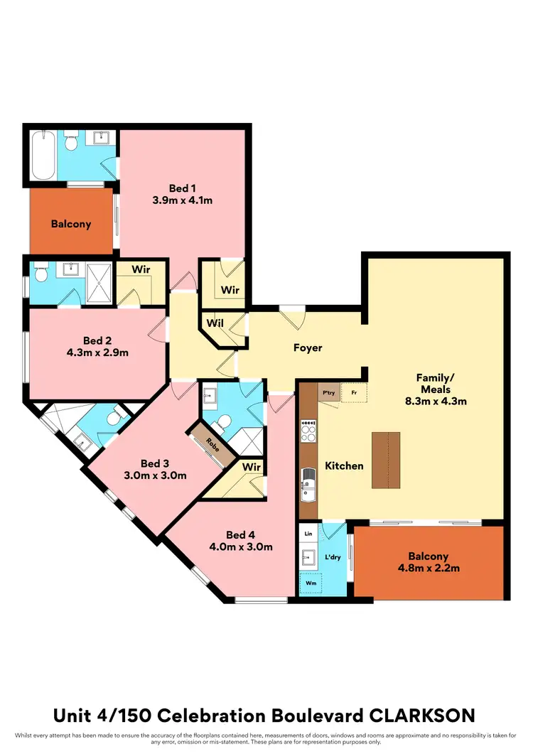 Floorplan of Homely apartment listing, 4/150 Celebration Boulevard, Clarkson WA 6030