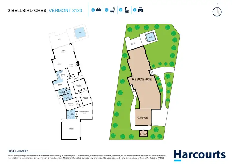 Floorplan of Homely house listing, 2 Bellbird Crescent, Vermont VIC 3133