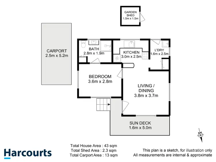 Floorplan of Homely unit listing, 2/1 Gant Street, Lenah Valley TAS 7008