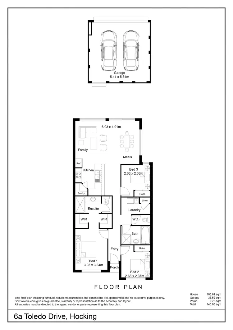 Floorplan of Homely house listing, 6A Toledo Drive, Hocking WA 6065