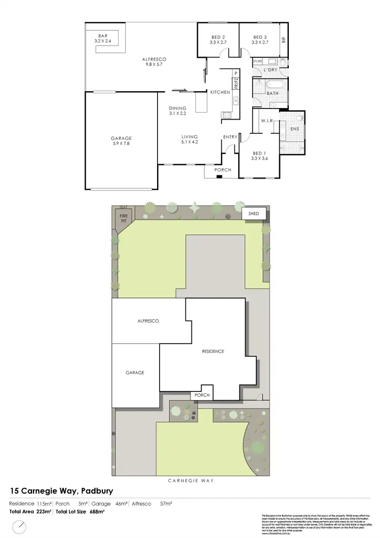 Floorplan of Homely house listing, 15 Carnegie Way, Padbury WA 6025