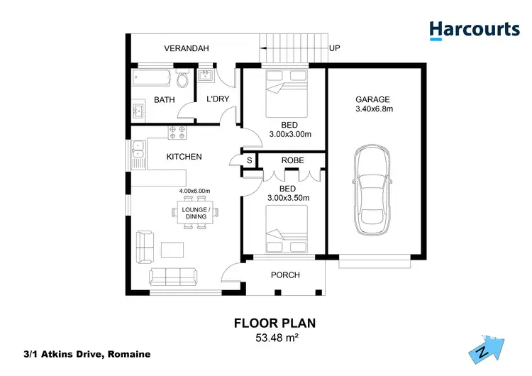 Floorplan of Homely unit listing, 3/1 Atkins Drive, Romaine TAS 7320