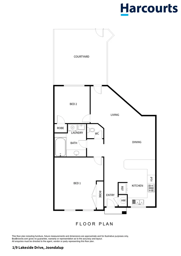 Floorplan of Homely apartment listing, 1/9 Lakeside Drive, Joondalup WA 6027