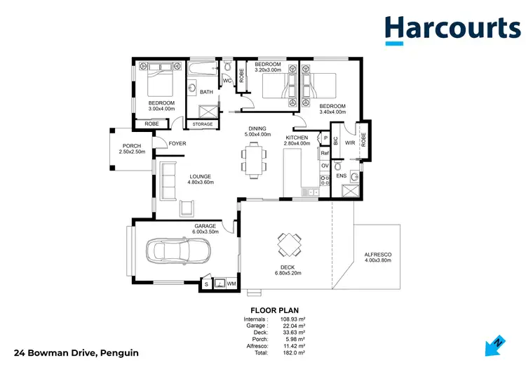 Floorplan of Homely house listing, 24 Bowman Drive, Penguin TAS 7316