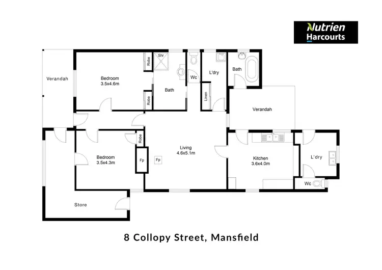 Floorplan of Homely house listing, 8 Collopy Street, Mansfield VIC 3722