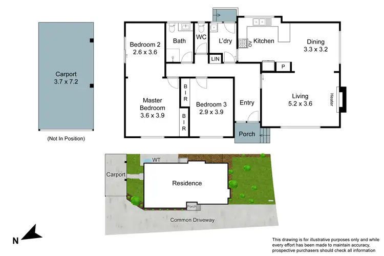 Floorplan of Homely unit listing, 1/14 The Fairway, Kingsbury VIC 3083