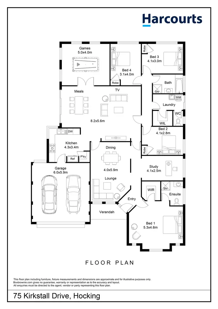 Floorplan of Homely house listing, 75 Kirkstall Drive, Hocking WA 6065
