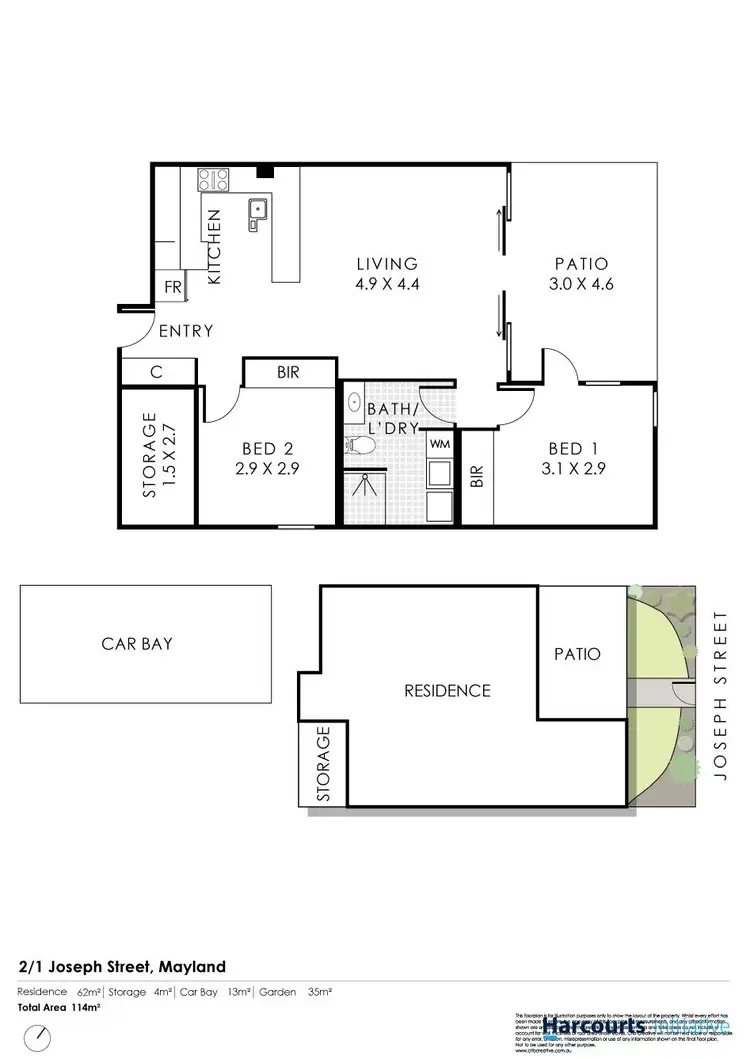 Floorplan of Homely apartment listing, 2/1 Joseph Street, Maylands WA 6051