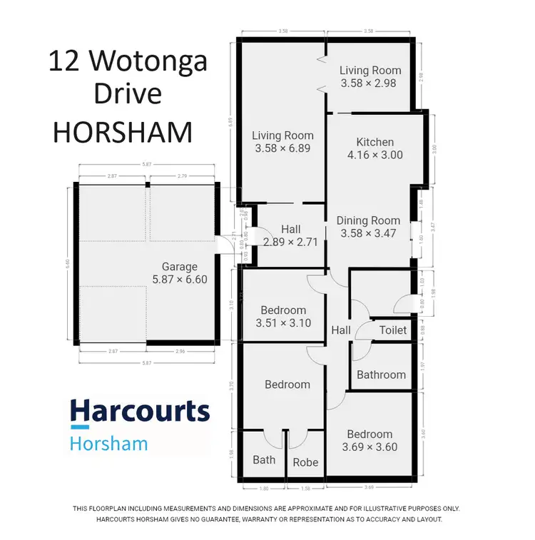 Floorplan of Homely house listing, 12 Wotonga Drive, Horsham VIC 3400