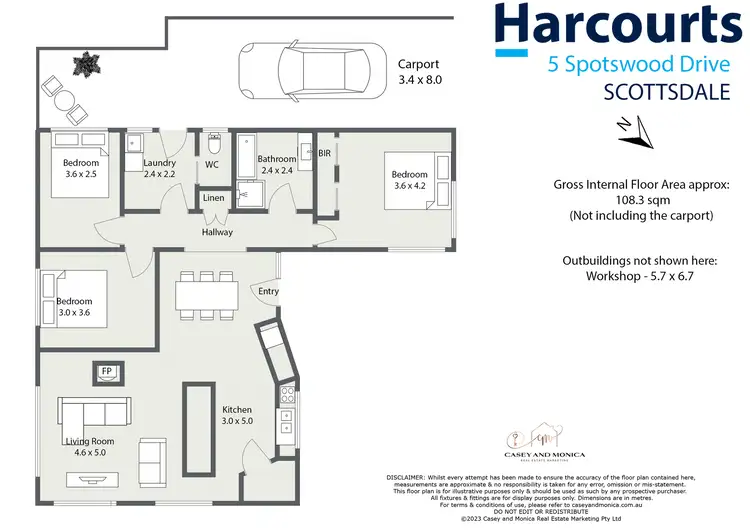 Floorplan of Homely house listing, 5 Spotswood Drive, Scottsdale TAS 7260