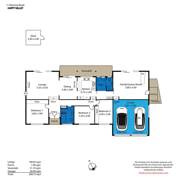 Floorplan of Homely house listing, 11 Romney Road, Happy Valley SA 5159