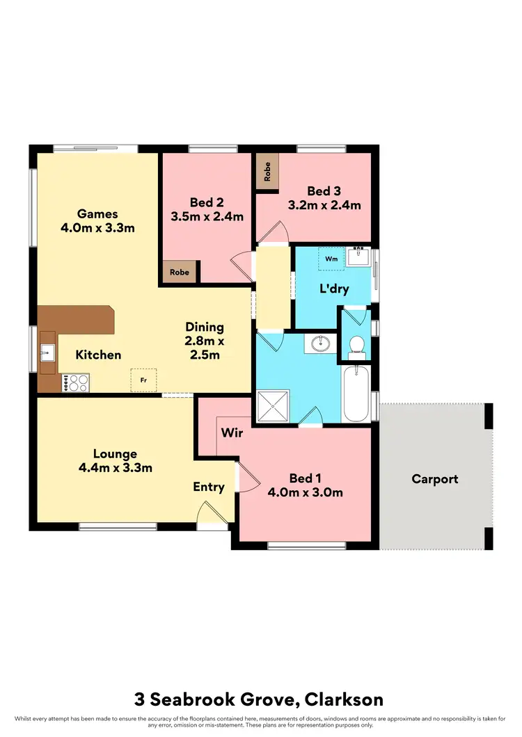 Floorplan of Homely house listing, 3 Seabrook Grove, Clarkson WA 6030