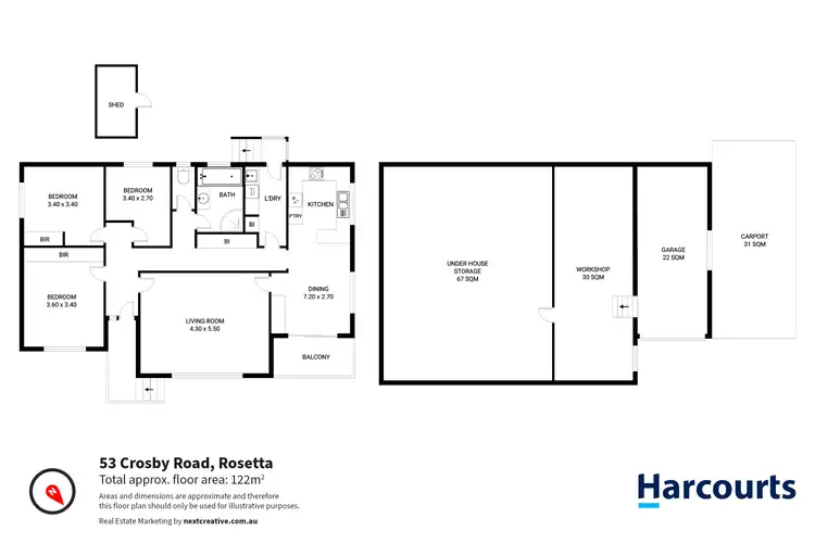 Floorplan of Homely house listing, 53 Crosby Road, Rosetta TAS 7010