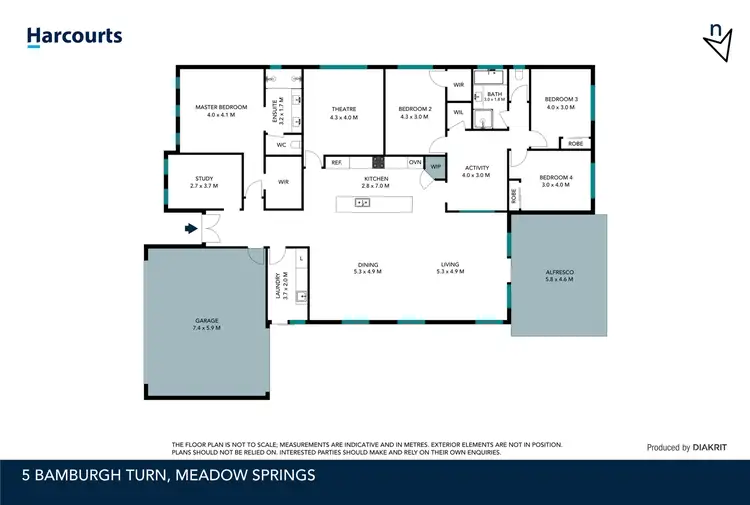 Floorplan of Homely house listing, 5 Bamburgh Turn, Meadow Springs WA 6210