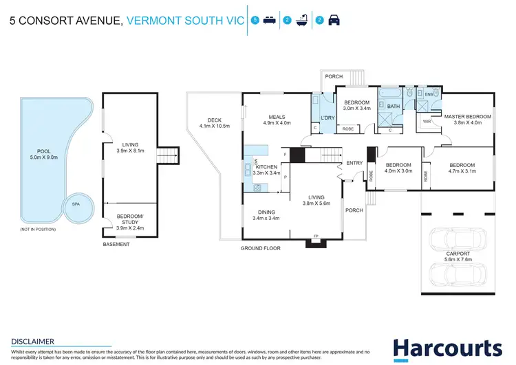 Floorplan of Homely house listing, 5 Consort Avenue, Vermont South VIC 3133